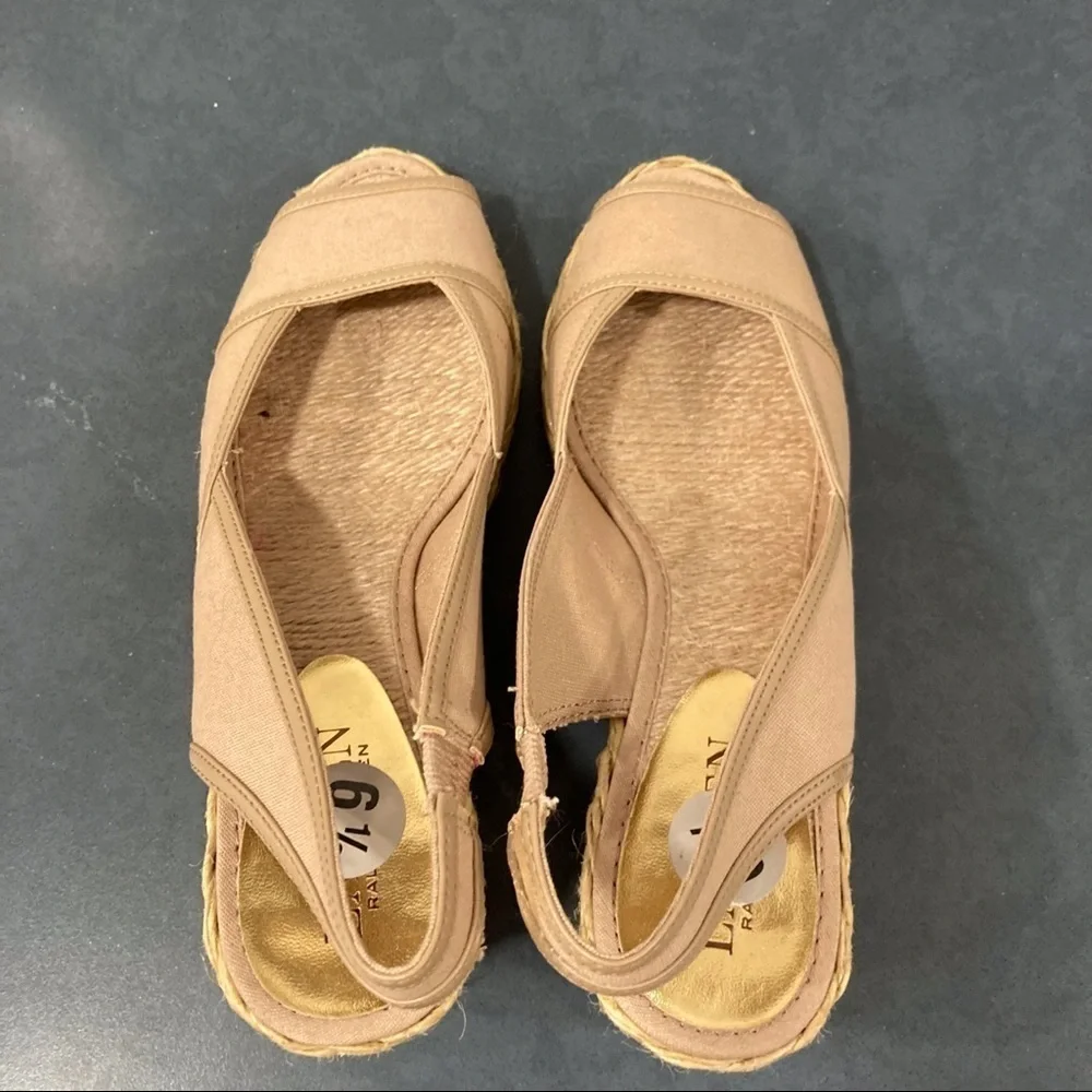 NWT Lauren Ralph Lauren sz 6.5 Catlin espadrille wedges